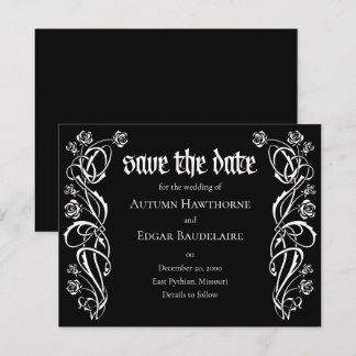 Reserve A Data Casamento de Rosas Elegantes Gótico