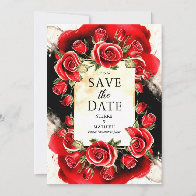 Reserve A Data Casamento de Rosas vermelhas Joyful Nature Crimson (Frente)
