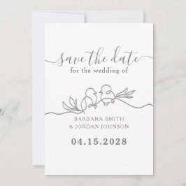 Reserve A Data Casamento de Roteiro Moderno Simples