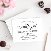 Casamento de Script de Caligrafia Branca e Negra M