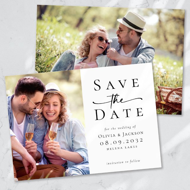 Reserve A Data Casamento de Script de Foto Moderno (Criador carregado)