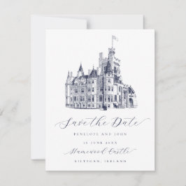 Reserve A Data Casamento de Script de Ilustração do Castelo Elega
