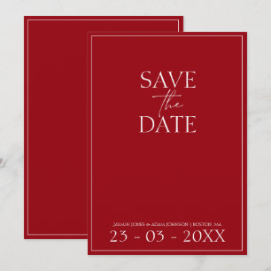 Reserve A Data Casamento de Script Vermelho de Crimson Mínimo Sal