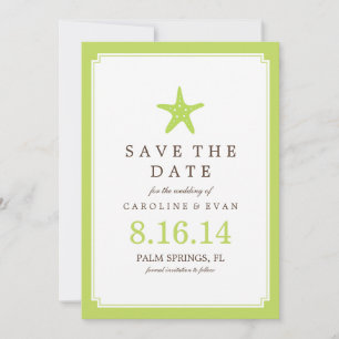Reserve A Data Casamento de Starfish Verde Salve a Data