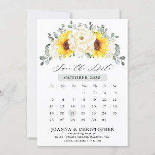 Reserve A Data Casamento de Sunflower Ivory Peony Floral Eucalypt