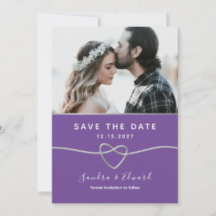 Reserve A Data Casamento de Teal e Roxo