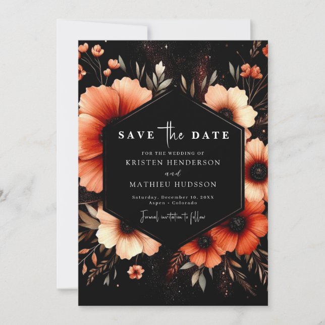 Reserve A Data Casamento de Terracotta Simples Editável (Frente)