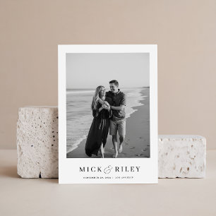 Reserve A Data Casamento de Texto e Foto Boho Simples Elegante