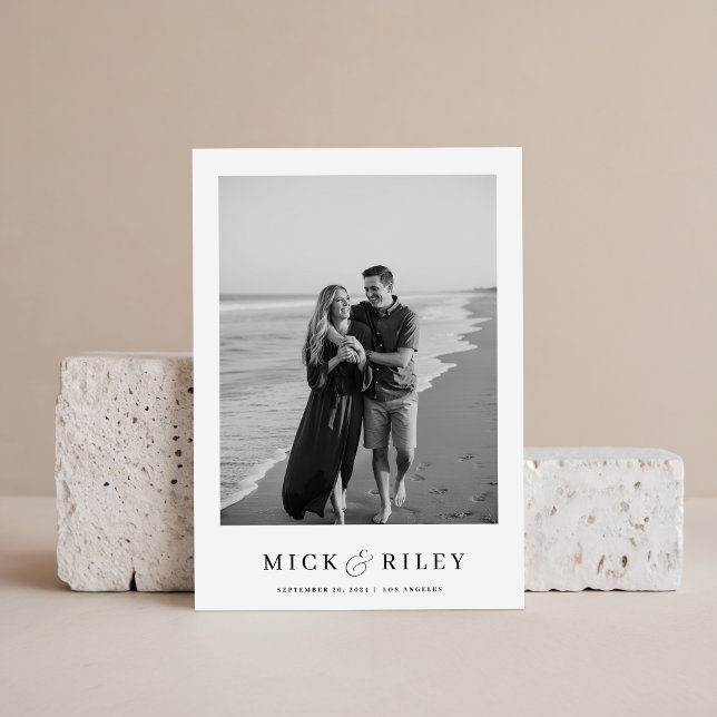 Reserve A Data Casamento de Texto e Foto Boho Simples Elegante (Criador carregado)