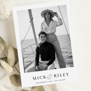 Reserve A Data Casamento de Texto e Foto Minimalista Vintage Boho