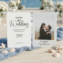 Reserve A Data Casamento de Texto e Foto Simples e Elegante Vinta