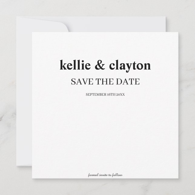 Reserve A Data Casamento de Tipo Moderno Salve a Data (Frente)