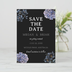 Reserve A Data Casamento de Tipografia Clássica Floral Preto Somb