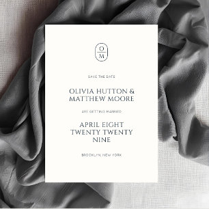 Reserve A Data Casamento de Tipografia Minimal Chic Monograma 