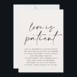 Reserve A Data Casamento de tipografia moderna adiado, salve a da<br><div class="desc">O amor é paciente. Cartão moderno de adiamento de casamento com tipografia moderna e ousada e design de apoio listrado. As cores podem ser personalizadas.</div>