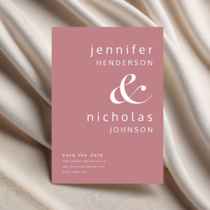 Reserve A Data Casamento de Tipografia Moderna Dusty Pink Ampersa