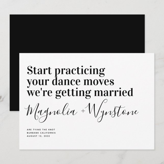 Reserve A Data Casamento de Tipografia Moderna Engraçado (Frente/Verso)