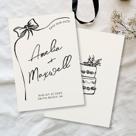 Reserve A Data Casamento de Trendy Na moda com Desenho de mão de