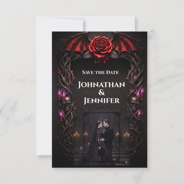 Reserve A Data Casamento de Vampiro Gótico de Noite Eterna Romanc (Frente)