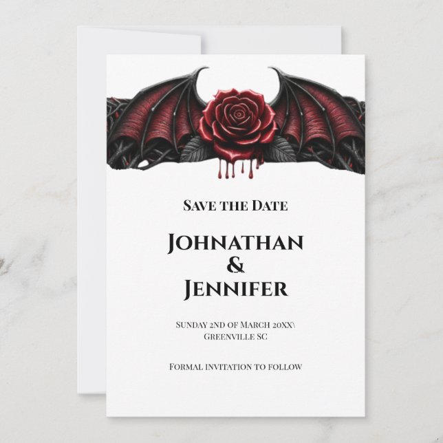 Reserve A Data Casamento de Vampiro Gótico de Noite Eterna Romanc (Frente)