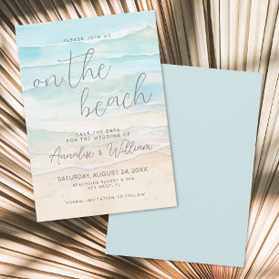Reserve A Data Casamento de Verão com Aquarela na Praia