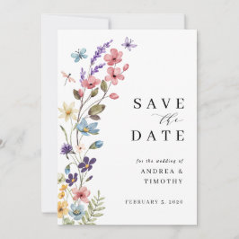 Reserve A Data Casamento de Verão com Primavera de flor selvagem
