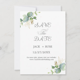Reserve A Data Casamento de Verão de Eucalyptus Greenery Rustic.