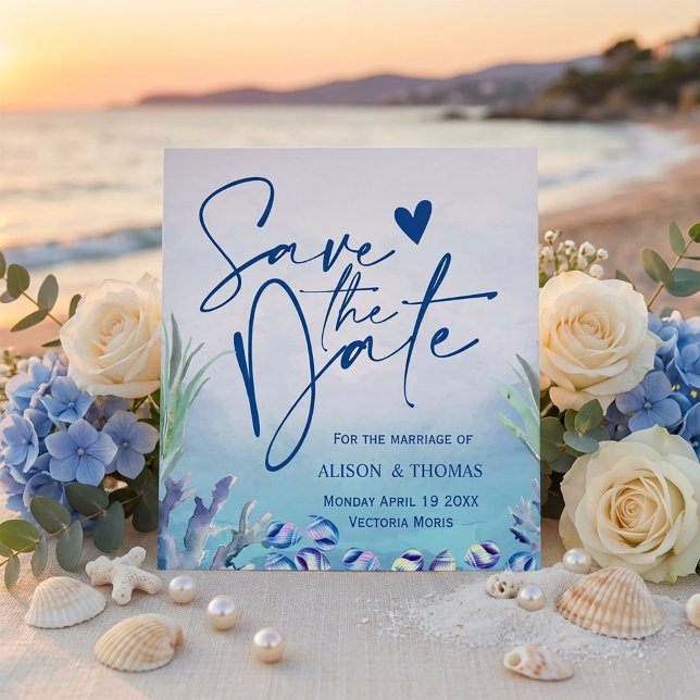 Reserve A Data Casamento de Verão Dois Peixes a Menos no Mar  (#LuxuryWedding
#CoastalWedding
#BeachWedding
#RomanticWedding
#SaveTheDate
#WeddingStationery
#beach)