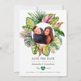 Reserve A Data Casamento de Verão Tropical à Beira-Mar em Aquarel