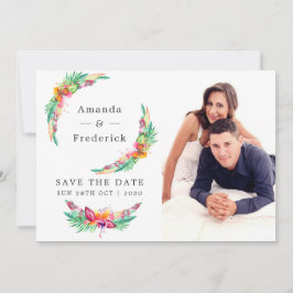 Reserve A Data Casamento de Verão Tropical Floral Aquarela na Pra