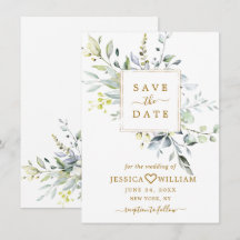 Casamento de Verde Eucalipto em Aquarela Elegante