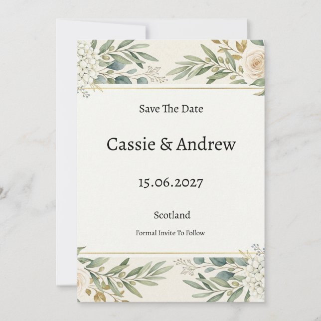 Reserve A Data Casamento de Verdura Salvia (Frente)