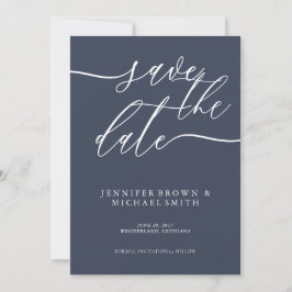 Reserve A Data Casamento de volta foto personalizada Marinha Simp