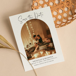 Reserve A Data Casamento de White Boho com Foto do Arch Elegante 