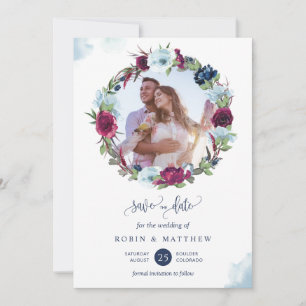 Reserve A Data Casamento de Wreath Azul Berry Berry, Foto da Eleg