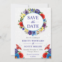 Reserve A Data Casamento de Wreath de Verão Vermelho e Azul