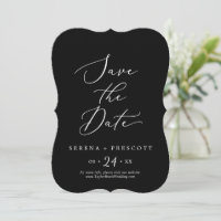 Casamento Delicado de Caligrafia Preta Escura