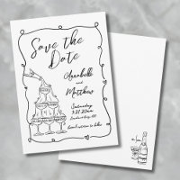 Casamento Desenhado à Mão Salve a Data