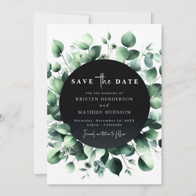 Reserve A Data Casamento Digital Eucalyptus Brincante (Frente)