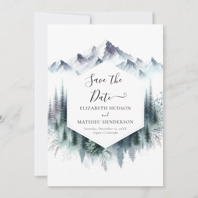 Reserve A Data Casamento Digital Simple Mountain (Frente)