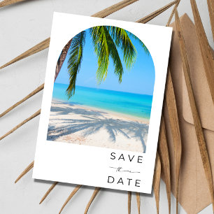 Reserve A Data Casamento digital Tropical Palm Tree Beach
