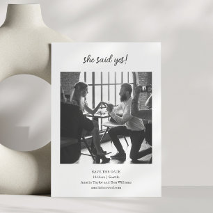 Reserve A Data Casamento Divertido com Foto de Casal Minimalista 
