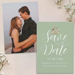 Reserve A Data Casamento Divertido de Dinossauro em Foto Moderna