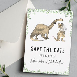 Reserve A Data Casamento Divertido de Dinossauros em Verde Save T
