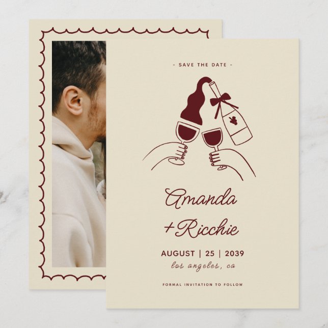 Reserve A Data Casamento Divertido e Excêntrico com Aplausos Dese (Frente/Verso)
