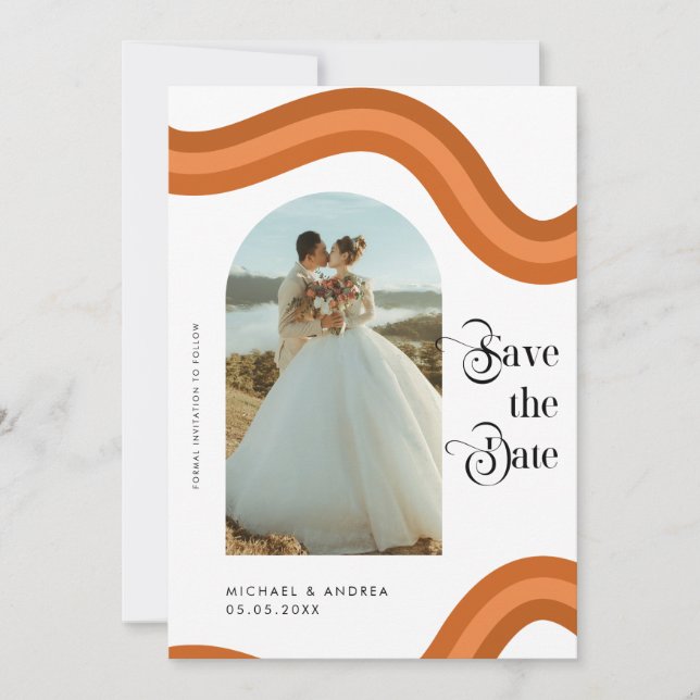 Reserve A Data Casamento do Arco Arco do Arco do Rainbow Foto Ret (Frente)