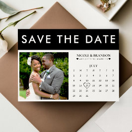 Reserve A Data Casamento do Calendário de Fotos Preto e Branco