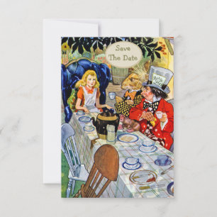 Reserve A Data Casamento do Chá do Chapeleiro Louco Salvar a Data