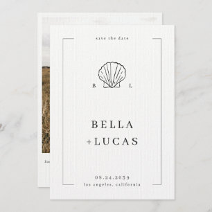 Reserve A Data Casamento do Código QR do Monograma do Shell Coste