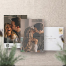 Reserve A Data Casamento do Código QR Foto do Elegante Vellum Ove